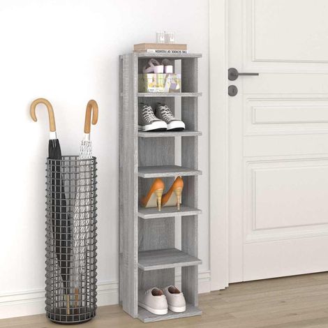 Étagère à chaussures Sonoma gris 27,5x27x102 cm Bois ingénierie (1/5)