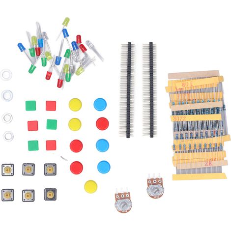 Electronics Components Kit Resistors LEDs Switch Potentiometer Compatible with for Raspberry Pi (1/5)