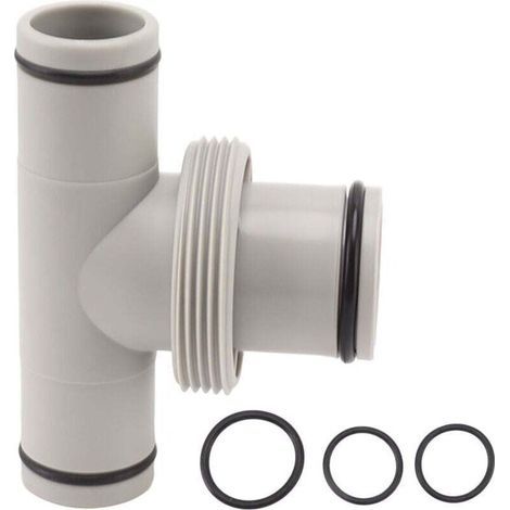 Adaptateur de Tuyau de Piscine de 1,5 Po à 1,25 Po Connecteur de Pompe fileté en Forme de T Plongeur de Tuyau de Connexion pour L'entretien de la Piscine Hors Sol (1/4)