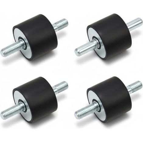 Keenso 4pcs M10 40 x 30 Isolateur de Caoutchouc, Anti-Vibration Supports Anti-Vibration à Double Filetage avec Vis (1/4)