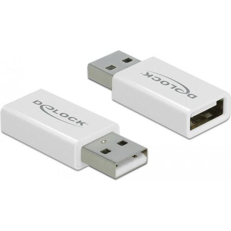 Delock Adaptador USB 2.0 Tipo-A macho a Tipo-A hembra con Bloqueador de datos