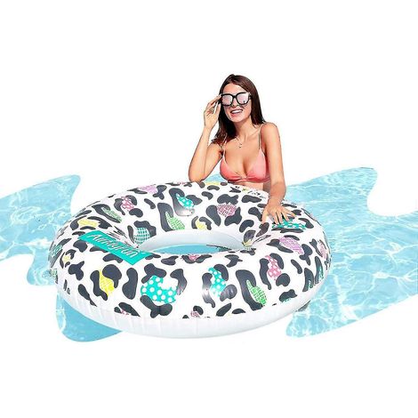 Bouée géante gonflable à imprimé léopard, bouée de piscine, radeau gonflable, jouet aquatique gonflable pour adultes et enfants, idéal pour l'été. (1/5)