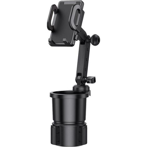Car Cup Holder, 360° Adjustable Base, Car Cup Holder Extender with Phone Holder, 2-in-1 Multifunctional Cup Holder, Black (1/4)