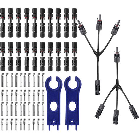 Stecker/Buchse für Solarmodule (20 Paare), wasserdicht nach IP67, mit Y-Verbindung 1 bis 3 (1/5)