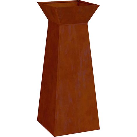 Jardinière à pilier extérieur design contemporain 40 x 40 x 101 cm durable en aluminium argent (1/5)