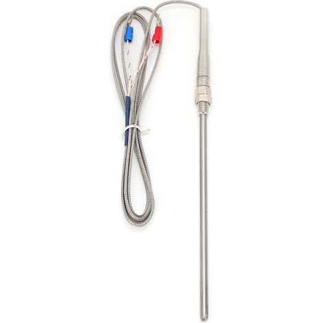 5,9 Zoll K-Typ Sonden-Thermoelement, präzise Temperaturmessung 0-800 °C, Edelstahl, M8-Gewinde (1/5)