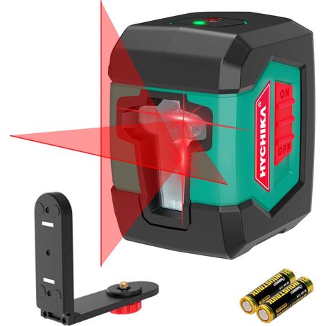 Niveau Laser, 15M Autonivelant avec Deux Module Laser (Alternant Lignes Simples et Doubles), 360° Laser Rotatif avec Support, étui de Protection 2 Piles AA (1/5)