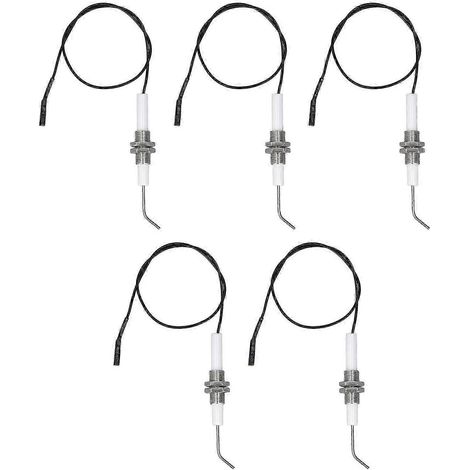 Lot de 5 électrodes d'allumage de four M10 en céramique à étincelles, compatibles avec les allumeurs piézoélectriques à bouton-poussoir (2025) (1/5)
