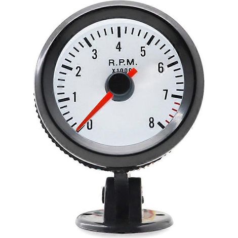 Capteur auto Automotive 2 – Inch 52mm Blue Light Black Circle Tachometer 0 – 8000RPM pour 1 – 8 Cylinders LED Light (1/5)