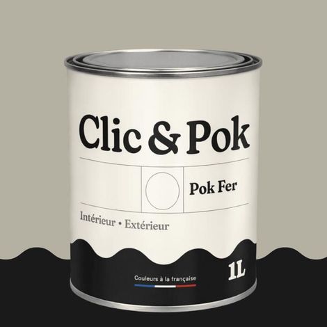 Peinture Fer Antirouille – Métal Extérieur Intérieur, Satinée, Protection Rouille - 1L - RAL 7032 - Gris silex