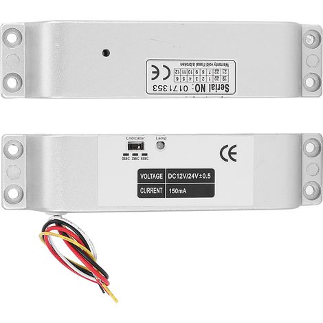 Verrouillage électrique à boulon 12V/24V, temporisation réglable, basse consommation, pour portes en bois, métal ou coupe-feu (1/5)