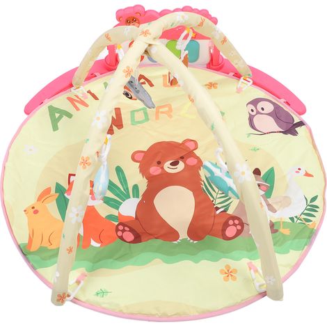 Tapis d'éveil rond pour bébé, tapis de jeu pour bébé, tapis de gym avec piano, support musical et puzzle d'éveil pour bébés et jeunes enfants (1/5)
