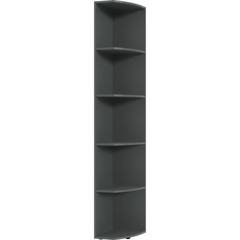 Etagère avec 5 tablettes coloris graphite - longueur 30 x hauteur 185 x profondeur 38 cm