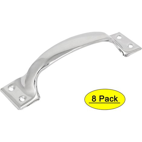Haustür aus Edelstahl mit 4 Löchern, silbernem Griff, 12,7 cm lang, 8-teilig (1/5)
