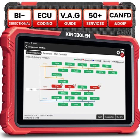 Outil de diagnostic OBD2 - KINGBOLEN - K10 Elite - 50+ Réinitialisations - Contrôle Bidirectionnel - Écran 10 pouces