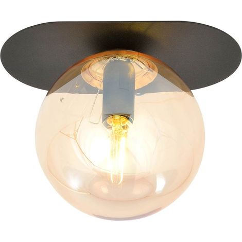 Lampe plafond Emibig Plaza 1xE14 noir/miel métal 18cm (1/5)