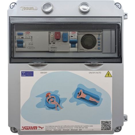 Cuadro Eléctrico Piscina  Trifásico 50W 12V IP65  Bomba Agua 0,5CV O 4A