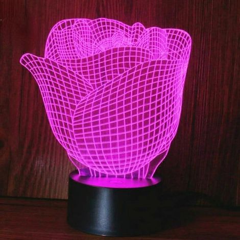 Veilleuse 3D Rose en acrylique Nighdn, lampe de table USB, décoration pour la chambre ou la maison, cadeau idéal pour la Saint-Valentin, un anniversaire ou toute autre occasion spéciale pour votre pet