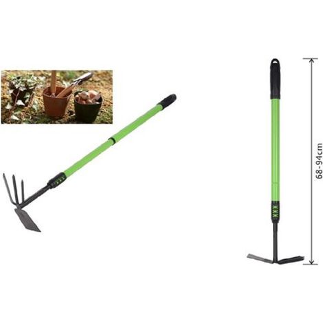 Kaela - Zappa Quadra Tridente Doppia Manico Allungabile Attrezzo Giardino 68-94cm 90070 - (1/2)