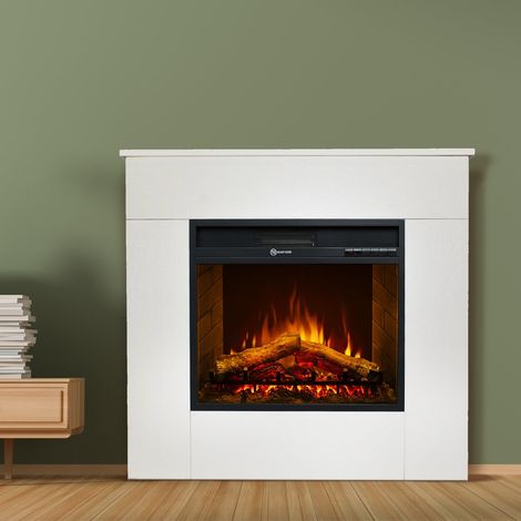 E-Kamin Feletto, Heizfläche 30 m2, Leistung (kW) 0,9/1,8, Indoor, 96x36x90h cm, Weiß (1/5)