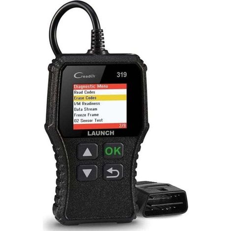 Launch CR319 OBD2 Lecteur de Code d’Erreur du Moteur avec Test d'EVAP / du Sonde O2, Outil de Diagnostic Auto avec Recherche DTC pour Effacer le Voyant MIL du Moteur