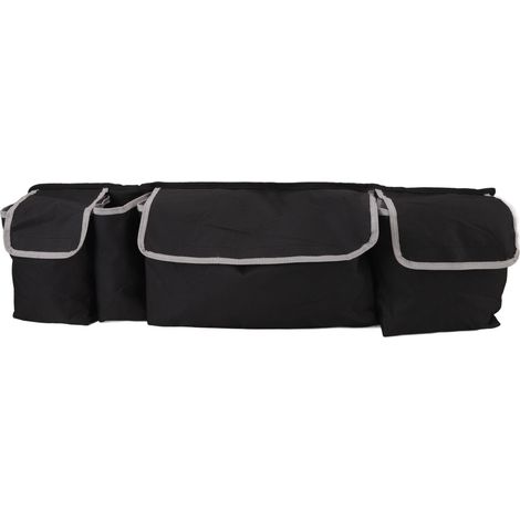 Sac de rangement universel pour siège arrière auto, tissu Oxford 600D, grande capacité, noir, adapté à la plupart des voitures (1/5)