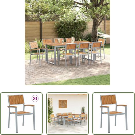 Chaise empilable - Chaise empilable 8 pcs Marron 56 x 57 x 87 cm (1/5)