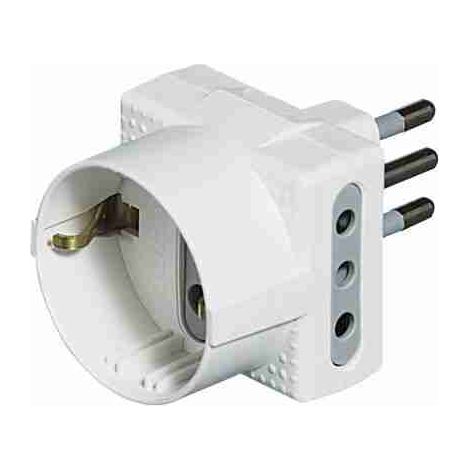 BTIS3610DBOX Esp - Adattatore TRIS - 1 presa tedesca 2 prese 10A bianco