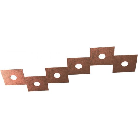 Plafoniera moderna top light eccentric 1156 6l gx53 led metallo lampada parete soffitto, finitura metallo foglia rame