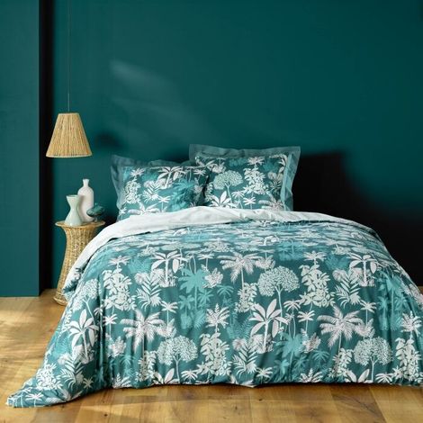 Parure 3 p. 240 x 220 cm polycoton 52 fils Scarlett Emeraude (1/5)