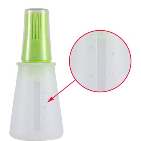 Pinceau à huile en silicone vert pour barbecue et pâtisserie, idéal pour badigeonner les bouteilles de sauce barbecue. (1/5)