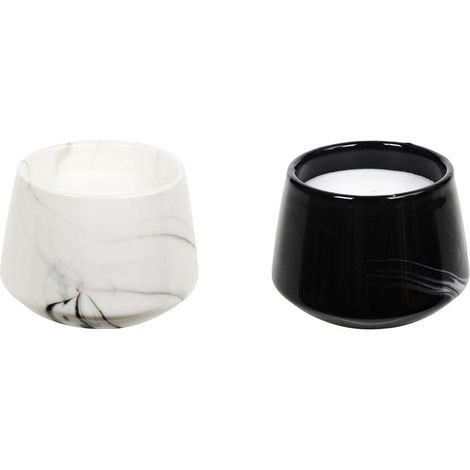 Bougie parfumée en pot Marble 6.5 cm (Lot de 2) 6,5 x 8,5 cm (1/5)