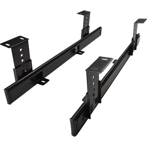 SO-TECH Tastaturauszug KT1-30-H35-400-NF 400 mm schwarz (Teilauszug, mit Montagewinkel, höhenverstellbar, belastbar bis 30 Kg) Tastaturablage für den Unterbau (1/5)