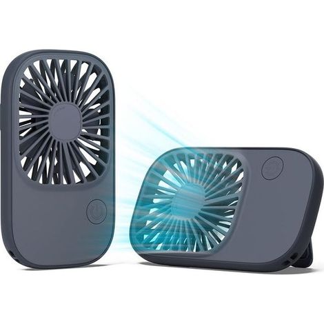Mini-Taschenventilator mit USB-Anschluss, 3 Geschwindigkeitsstufen, batteriebetrieben, ideal für Kinder, Frauen, Männer und Reisen, blau (1/5)