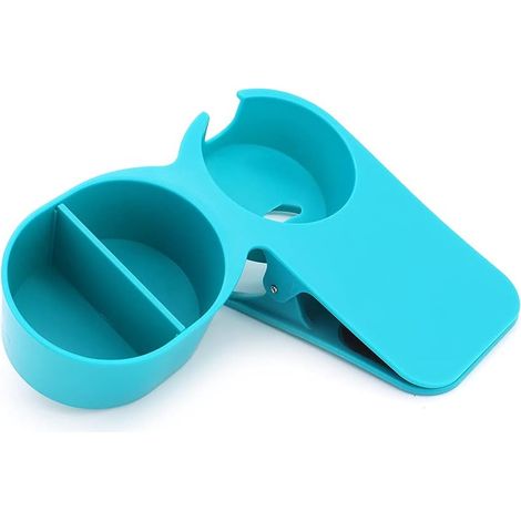 Clip porte-gobelet, porte-gobelet de bureau créatif (bleu) (1/4)