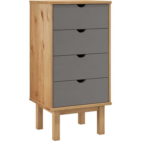 Maison Exclusive - Cassettiera OTTA Marrone e Grigio 45x39x90 cm in Legno di Pino (1/5)