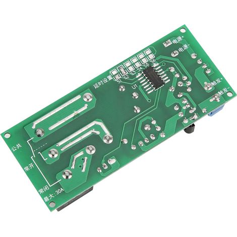Module relais multifonction 12 V 30 A avec temporisation de déclenchement de 0 à 60 minutes (1/5)