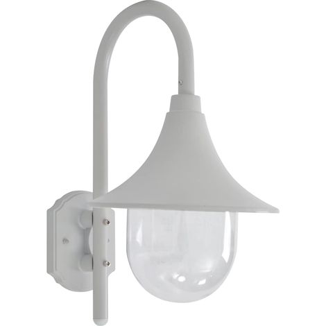 vidaXL Garden Wall Lamp E27 42 cm Aluminium White (1/3)