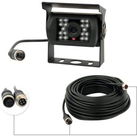 12V-24V 4-Pin-Rückfahrkamera mit 18 IR-LEDs, wasserdichter Nachtsicht, 4-Pin-Kabel für PKW/Bus/LKW/Anhänger/Wohnwagen/Wohnmobil (1/3)