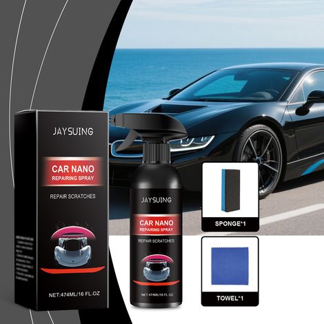 Car coating spray for maintenance, dust prevention, surface cleaning, polishing, and shine. Convenient and protective coating agent -- 474ml (1/5)