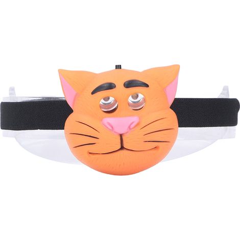 Lampe frontale en forme de chat pour enfants, 2 Modes d'éclairage, légère et Portable, alimentation par batterie, phare en plastique pour le Camping (1/5)