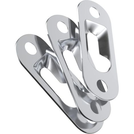 Roleader – Confezione da 30 ganci a occhiello singoli – Metallo zincato – 43 x 16 mm – 60 viti incluse – Per appendere in modo sicuro cornici per quadri (1/4)