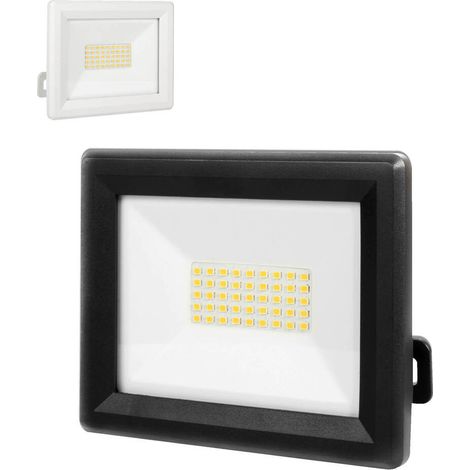 Projecteur LED Noir 30W, 3300 lumens, IP65, 4000K Blanc-neutre, connecteur rapide, fixation orientable 3D - Tibelec (1/5)