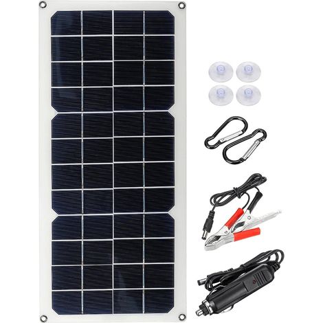 Compatible avec le kit de panneau solaire flexible monocristallin 16V 10W 1,2A, avec boîtier de jonction arrière USB. (1/5)