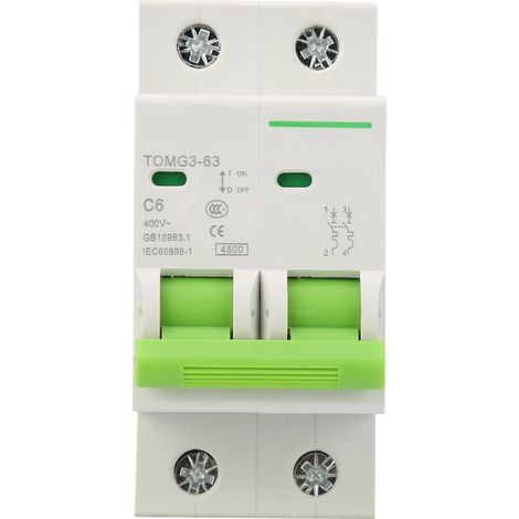 Disjoncteur miniature 2P C6 6A TOMG3-63, protection différentielle et surcharge, interrupteur automatique modulaire 230V, disjoncteur de fuite à la terre pour tableau électrique (1/5)