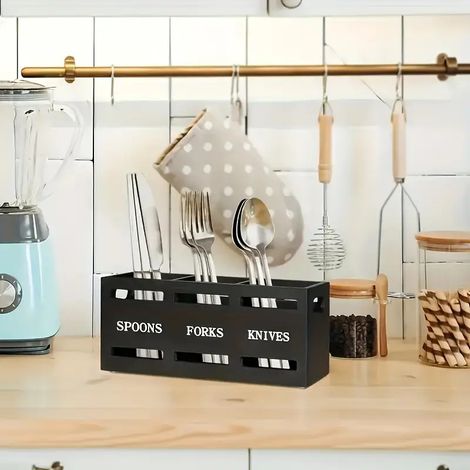 Supports à ustensiles de cuisine, boîtes de rangement durables pour cuillères,fourchettes,couteaux, faciles à déplacer (1/5)