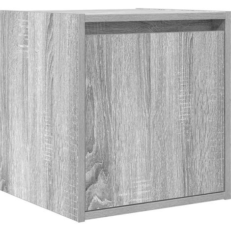 Table de chevet Cabinet de chevet Table de nuit murale sonoma gris 38x34x40 cm (1/5)