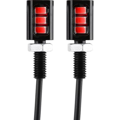 Lampe Led Plaque D Immatriculation - 3 LED 12 V - Aluminium - Universel Voiture Moto - Rouge Blanc Bleu Jaune - 12 X 18 Mm - 1 Paire (1/5)