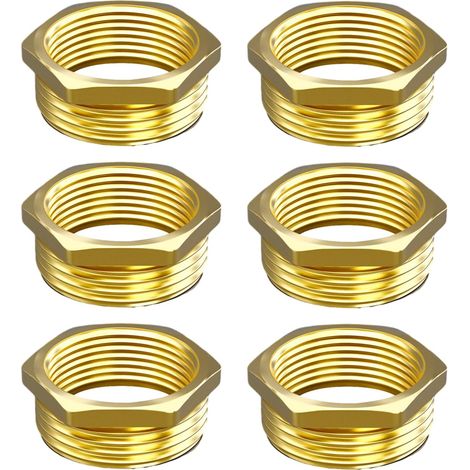 Réducteurs 1/4 à 3/8 Pouce en Laiton, Rallonge de Réduction avec Hexagone, Filetage Extérieur x Intérieur, pour la Conversion Tuyauterie(Lot 4) Ag×ig 3/4"+1/2" (1/5)