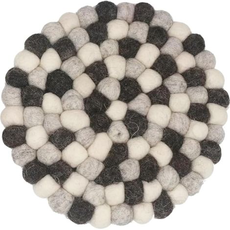 Dessous de plat rond en feutre de 20 cm - Dessous de plat en feutre - Dessous de plat en feutre - Dessous de verre rond - Pour casseroles, tasses, tasses et poêles (gris) (1/5)